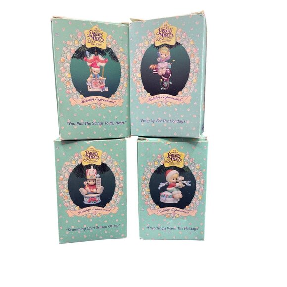 Enesco Precious Moments Other - NIB Vtg. Enesco  Set of 4 Precious Moments Holiday Expressions Christmas Ornamen
